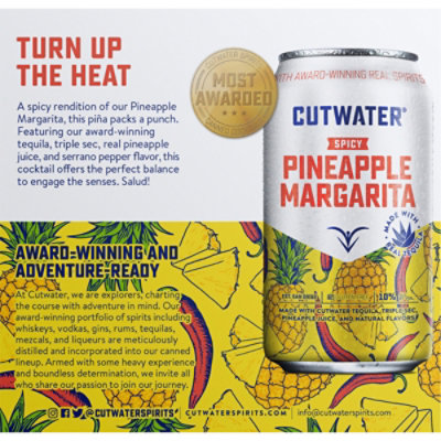 Cutwater Spicy Pineapple Tequila Margarita - 4-12 Fl. Oz. - Image 4