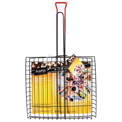 Signature SELECT Black Non Stick Grill Basket - 20 Inch - Image 1