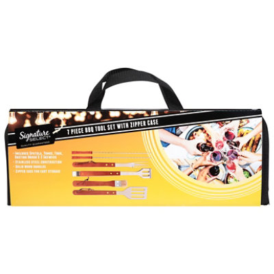 Signature SELECT Stainless Steel BBQ Tool Set With Zipper Case - 7 Piece - Image 1