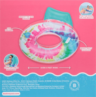 Bestway Bright Tie Dye Swim Tube With Comfortable Headrest And Cupholder 1 Count - Each - Image 4