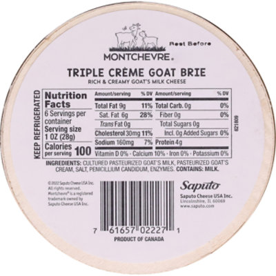 Montchevre Triple Cream Brie Goat Milk Cheese - 6.34 OZ - Image 6