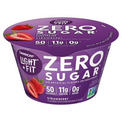 Light + Fit Zero Sugar Yogurt-Cultured Ultra-Filtered Non-Fat Milk - Strawberry - 5.3 Oz - Image 1