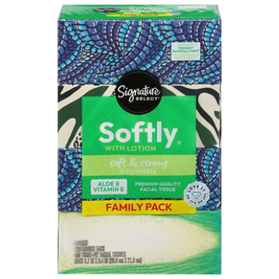 Signature SELECT Softly W/ Lotion Facial Tissue Box - 4-120 Count - Image 1