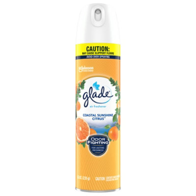 Glade Coastal Sunshine Citrus Infused Essential Oils Air Freshener For Home Aerosol Spray - 8.3 Oz - Image 1