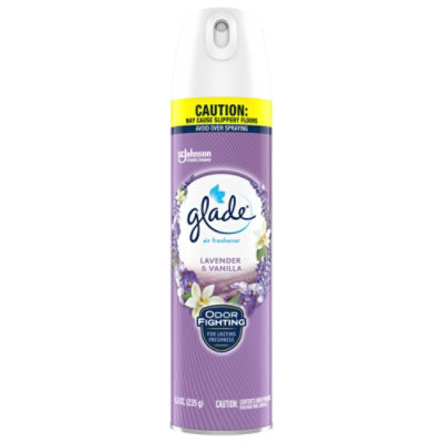 Glade Lavender And Vanilla Infused Essential Oils Air Freshener For Home Aerosol Spray - 8.3 Oz - Image 1