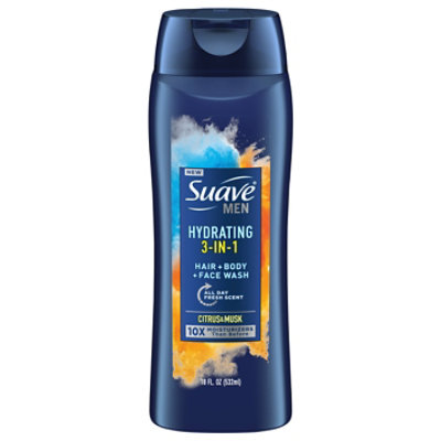 Suave Men 3 in 1 Hair Body Face Wash - 18 Fl. Oz. - Image 3