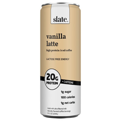 Slate Milk -Caramel Latte, 12 Pack - High Protein Drink, 175mg Caffeine