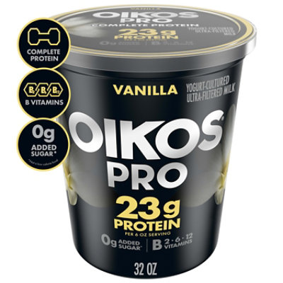 Oikos Pro Vanilla Yogurt-Cultured Ultra-Filtered Milk - 32 Oz