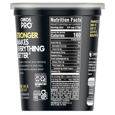 Oikos Pro Vanilla Yogurt-Cultured Ultra-Filtered Milk - 32 Oz - Image 2