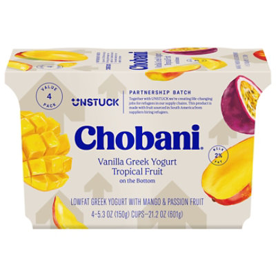 Chobani Unstuck Low-Fat Vanilla Greek Tropical Fruit Yogurt Cups Multipack - 4-5.3 Oz - Image 3