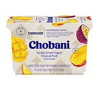 Chobani Unstuck Low-Fat Vanilla Greek Tropical Fruit Yogurt Cups Multipack - 4-5.3 Oz