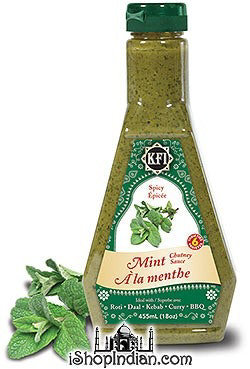 KFI Mint Chutney Sauce - Spicy, 15.4 fl oz bottle - Image 1