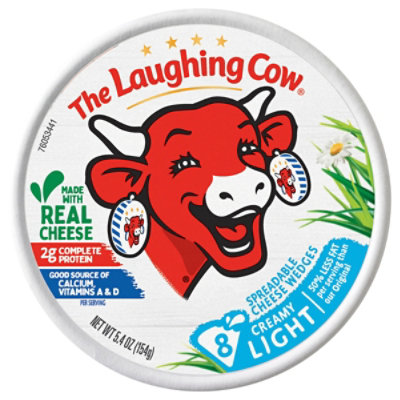 The Laughing Cow Creamy Light Spreadable Cheese Wedges Multipack 8 Count - 5.4 Oz - Image 1