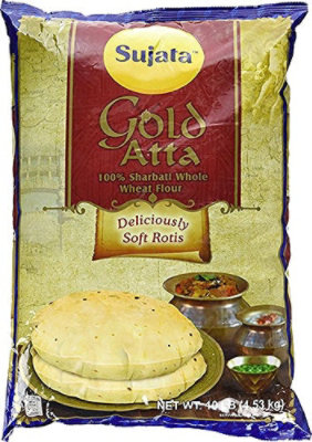 Sujata Gold Atta (Wheat Flour) 100 Sharbati Atta 10 lbs bag Safeway