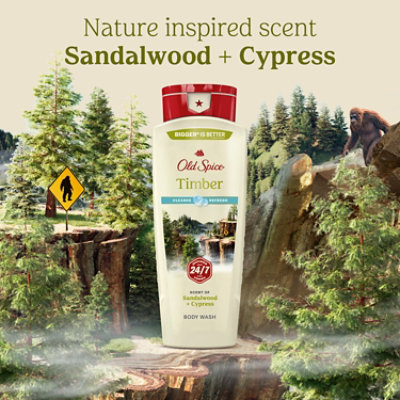 Old SpiceTimber With Sandalwood Face And Body Wash - 18 Fl. Oz. - Image 3