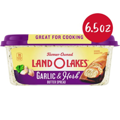 Land O Lakes Garlic and Herb Butter Spread Spreadable Tub - 6.5 Oz - Image 1