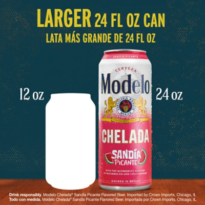 Modelo Chelada Sandia Picante Mexican Import Flavored Beer 3.5% ABV Can - 24 Fl. Oz. - Image 4