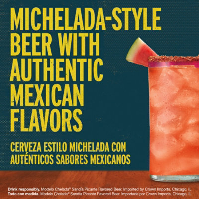 Modelo Chelada Sandia Picante Mexican Import Flavored Beer 3.5% ABV Can - 24 Fl. Oz. - Image 3