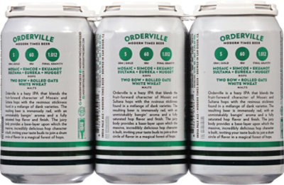 Modern Times Beer Orderville Hazy Mosaic IPA Cans - 6-12 Fl. Oz. - Image 4