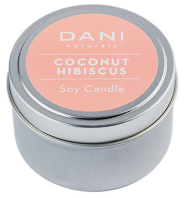 DANI Naturals Coconut Hibiscus Soy Travel Tin Candle - 2 Oz - Image 1