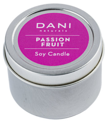 DANI Naturals Passion Fruit Soy Travel Tin Candle - 2 Oz - Image 1