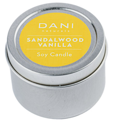 DANI Naturals Sandalwood Vanilla Soy Travel Tin Candle - 2 Oz - Image 1