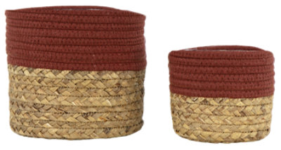 Overjoyed Boutique Design Two Tone Woven Planter Lg - Each - Image 1