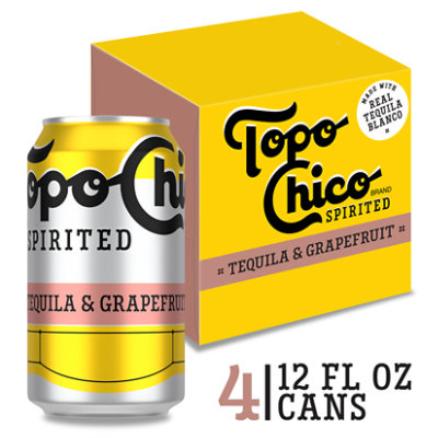 Topo Chico Spirited Tequila & Grapefruit Hard Seltzer 5.9% ABV Cans - 4-12 Fl. Oz. - Image 1