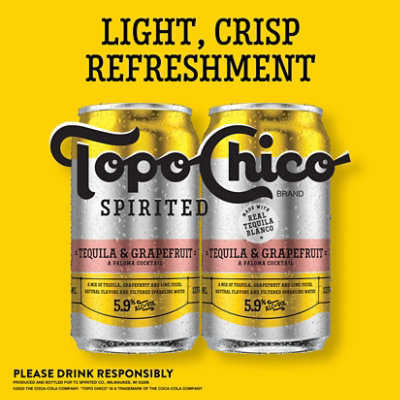 Topo Chico Spirited Tequila & Grapefruit Hard Seltzer 5.9% ABV Cans - 4-12 Fl. Oz. - Image 2