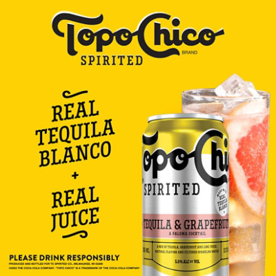 Topo Chico Spirited Tequila & Grapefruit Hard Seltzer 5.9% ABV Cans - 4-12 Fl. Oz. - Image 3