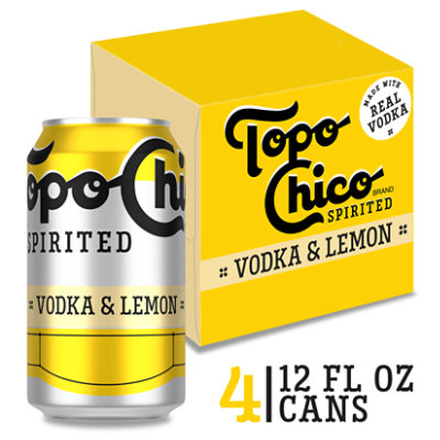 Topo Chico Spirited Vodka & Lemon Hard Seltzer 5.9% ABV Cans - 4-12 Fl. Oz. - Image 1