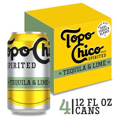 Topo Chico Spirited Tequila & Lime Hard Seltzer 5.9% ABV Cans - 4-12 Fl. Oz. - Image 1