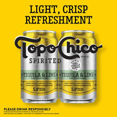 Topo Chico Spirited Tequila & Lime Hard Seltzer 5.9% ABV Cans - 4-12 Fl. Oz. - Image 2