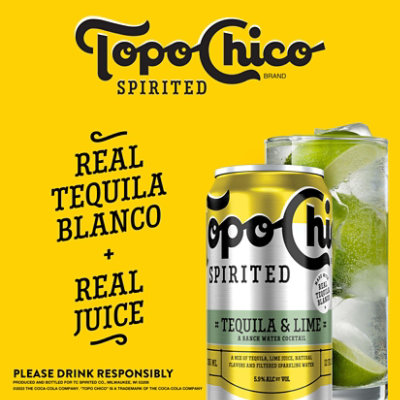 Topo Chico Spirited Tequila & Lime Hard Seltzer 5.9% ABV Cans - 4-12 Fl. Oz. - Image 3