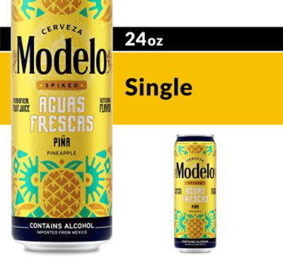 Modelo Spiked Aguas Frescas Pina In Cans - 24 Fl. Oz. - Image 1