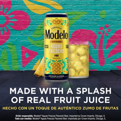 Modelo Spiked Aguas Frescas Pina In Cans - 24 Fl. Oz. - Image 4