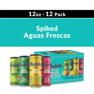 Modelo Spiked Aguas Frescas Variety Pack Flavored Malt Beverage 4.5% ABV Can - 12-12 Fl. Oz. - Image 1