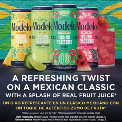 Modelo Spiked Aguas Frescas Variety Pack Flavored Malt Beverage 4.5% ABV Can - 12-12 Fl. Oz. - Image 4