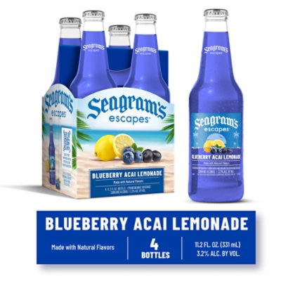 Seagrams Escapes Blueberry Acai Lemonade Bottle 4 Count - 11.2Fl. Oz. - Image 1