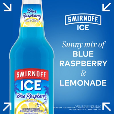 Smirnoff Ice Blue Raspberry Lemonade 4.5% ABV In Bottle - 6-11.2 Oz - Image 5