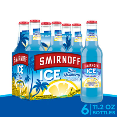 Smirnoff Ice Blue Raspberry Lemonade 4.5% ABV In Bottle - 6-11.2 Oz - Image 1