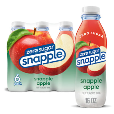 Snapple Zero Sugar Apple Flavored Juice Drink In Recycled Plastic Bottles - 6-16 Fl. Oz.