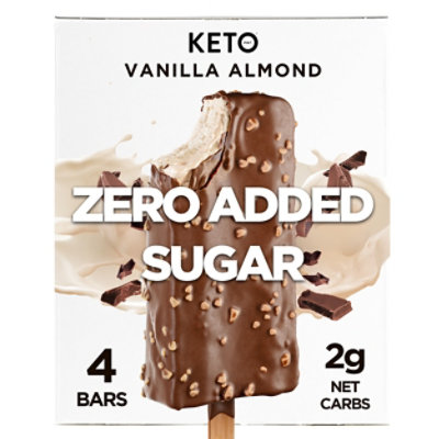 Keto Pint Vanilla Almond Ice Cream Bars Zero Sugar Added - 4-11 Fl. Oz. - Image 1