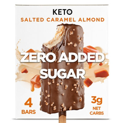 Keto Pint Salted Caramel Almond Ice Cream Bars Zero Sugar Added - 4-11 Fl. Oz. - Image 1