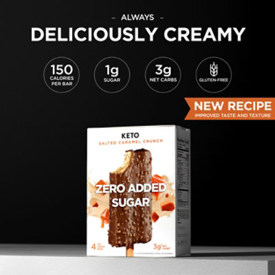 Keto Pint Salted Caramel Almond Ice Cream Bars Zero Sugar Added - 4-11 Fl. Oz. - Image 2