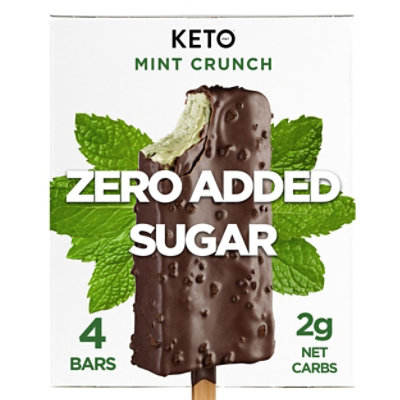 Keto Pint Mint Crunch Ice Cream Bars Zero Sugar Added - 4-11 Fl. Oz.