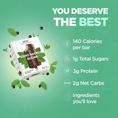 Keto Pint Mint Crunch Ice Cream Bars Zero Sugar Added - 4-11 Fl. Oz. - Image 2