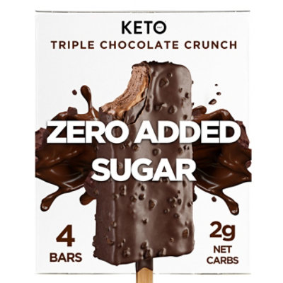 Keto Pint Triple Chocolate Crunch Ice Cream Bars Zero Sugar Added - 4-11 Fl. Oz. - Image 2