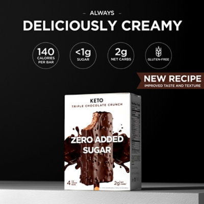 Keto Pint Triple Chocolate Crunch Ice Cream Bars Zero Sugar Added - 4-11 Fl. Oz. - Image 3