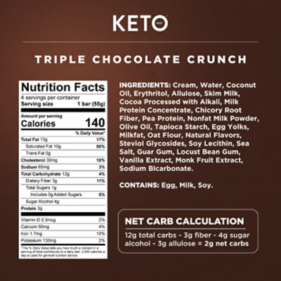 Keto Pint Triple Chocolate Crunch Ice Cream Bars Zero Sugar Added - 4-11 Fl. Oz. - Image 6